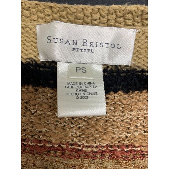 Susan Bristol Women Cardigan Cotton Blend Animal Print Colorful Sweater Petite S - Picture 9 of 13